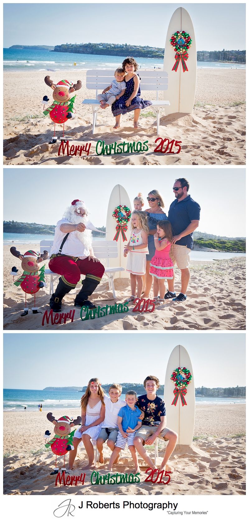 Aussie Santa Photos at Long Reef Beach First Day of School Holidays Stunning Afternoon